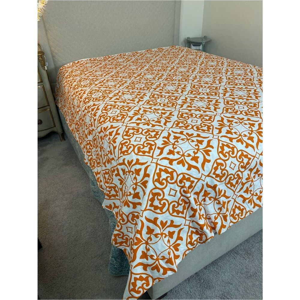 IKEA Orange and White Patterned Duvet Cover